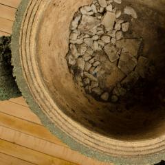 A cast stone faux bois urn planter French circa 1930 - 1757956