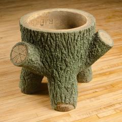A cast stone faux bois urn planter French circa 1930 - 1758022