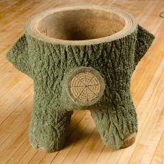 A cast stone faux bois urn planter French circa 1930 - 1758028