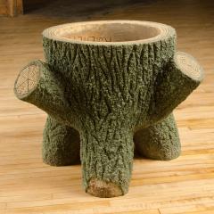 A cast stone faux bois urn planter French circa 1930 - 1758041