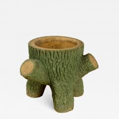A cast stone faux bois urn planter French circa 1930 - 1758436