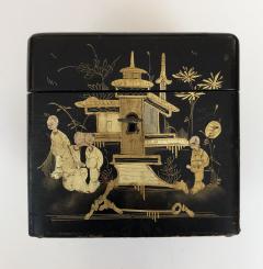 A charming English regency Japanned square form tea caddy - 754443