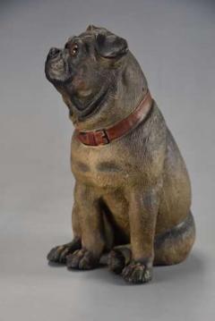 A charming late 19th century Austrian seated terracotta Pug dog - 4756090