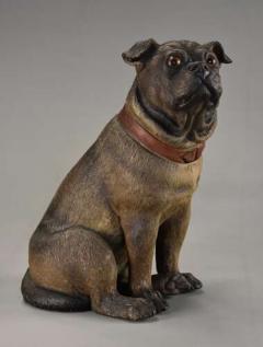 A charming late 19th century Austrian seated terracotta Pug dog - 4756093