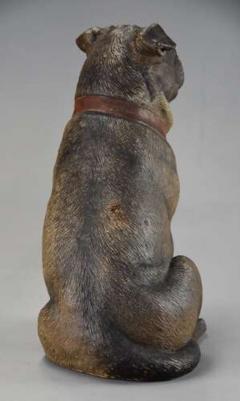 A charming late 19th century Austrian seated terracotta Pug dog - 4756096