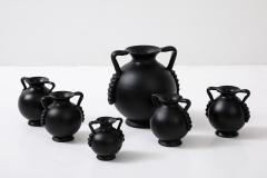 A collection of Swedish Black Glass Vessels Engshyttan Glassworks Ca 1950s - 3933658