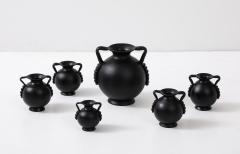 A collection of Swedish Black Glass Vessels Engshyttan Glassworks Ca 1950s - 3933664