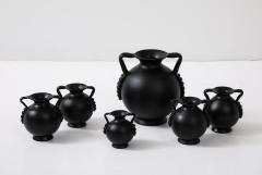 A collection of Swedish Black Glass Vessels Engshyttan Glassworks Ca 1950s - 3933667