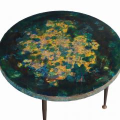 A colorful French blue resin occasional coffee table C 1965  - 4119294