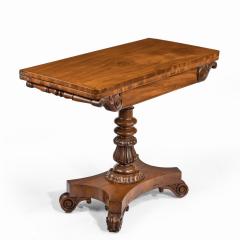 A companion pair of William IV flame mahogany card tables - 1849230
