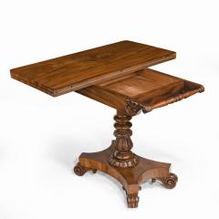 A companion pair of William IV flame mahogany card tables - 1849233