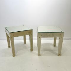 A contemporary pair of side tables in the manner of Jean Michel Frank France  - 4547810