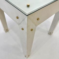A contemporary pair of side tables in the manner of Jean Michel Frank France  - 4547811