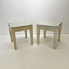 A contemporary pair of side tables in the manner of Jean Michel Frank France  - 4547815
