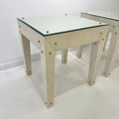 A contemporary pair of side tables in the manner of Jean Michel Frank France  - 4547816