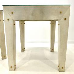 A contemporary pair of side tables in the manner of Jean Michel Frank France  - 4547818