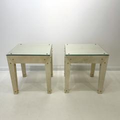 A contemporary pair of side tables in the manner of Jean Michel Frank France  - 4547822
