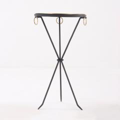 A contemporary pair of wrought iron drink tables having ring decoration  - 3452591