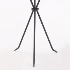 A contemporary pair of wrought iron drink tables having ring decoration  - 3452592