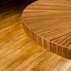 A contemporary round zebra wood table in the Art Deco style  - 3307429
