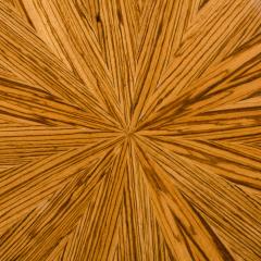 A contemporary round zebra wood table in the Art Deco style  - 3307430