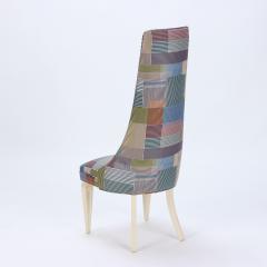 A contemporary tall back side chair covered in Paul Smith fabric  - 2242388