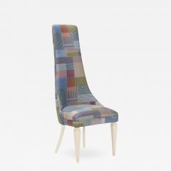 A contemporary tall back side chair covered in Paul Smith fabric  - 2244340