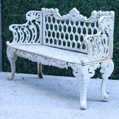 A contemporary white painted cast iron garden bench  - 2241074