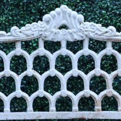 A contemporary white painted cast iron garden bench  - 2241078
