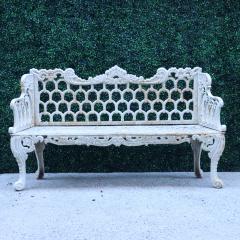 A contemporary white painted cast iron garden bench - 2241252