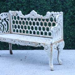 A contemporary white painted cast iron garden bench - 2241253
