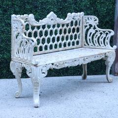 A contemporary white painted cast iron garden bench - 2241258