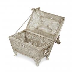 A continental early 20th century silver filigree box - 2696377