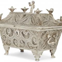 A continental early 20th century silver filigree box - 2696378