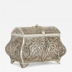 A continental silver filigree decorative flower box - 3572056
