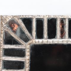 A custom made silver square mirror with gray and copper color glass  - 2971405