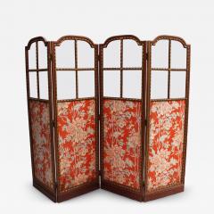 A fine French 1920s 4 Panel Folding Screen Room Divider - 4389256