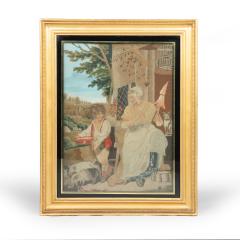 A fine Regency silkwork picture of The Industrious Cottage by Ann Wilson c 1810 - 4350644