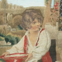 A fine Regency silkwork picture of The Industrious Cottage by Ann Wilson c 1810 - 4350649