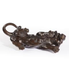 A fine and large Meiji period bronze of two tigers - 822819