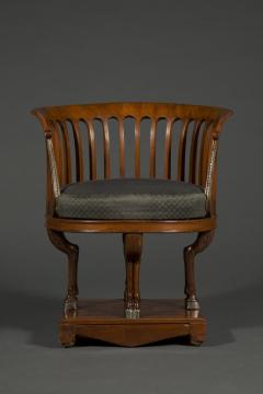 A fine and unusual neoclassical mahogany and silvered bronze - 4463113