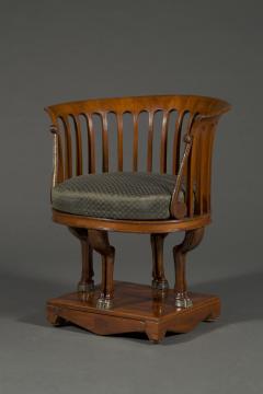 A fine and unusual neoclassical mahogany and silvered bronze - 4463115