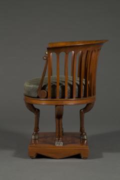 A fine and unusual neoclassical mahogany and silvered bronze - 4463116