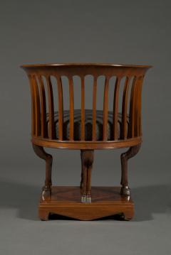 A fine and unusual neoclassical mahogany and silvered bronze - 4463117