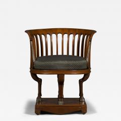 A fine and unusual neoclassical mahogany and silvered bronze - 4464015