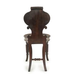A fine pair of Regency mahogany armorial hall chairs attributed Gillows - 3345198