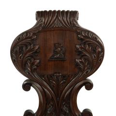 A fine pair of Regency mahogany armorial hall chairs attributed Gillows - 3345201