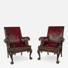 A fine pair of generous late Victorian mahogany eagle armchairs - 3205834