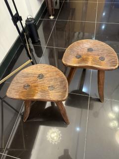 A fine pair of saddle seats oak stools - 3684121