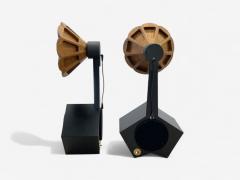 A for Ara Contemporary Walnut Gold Leaf Floor Standing Speakers USA 21st C - 4224230